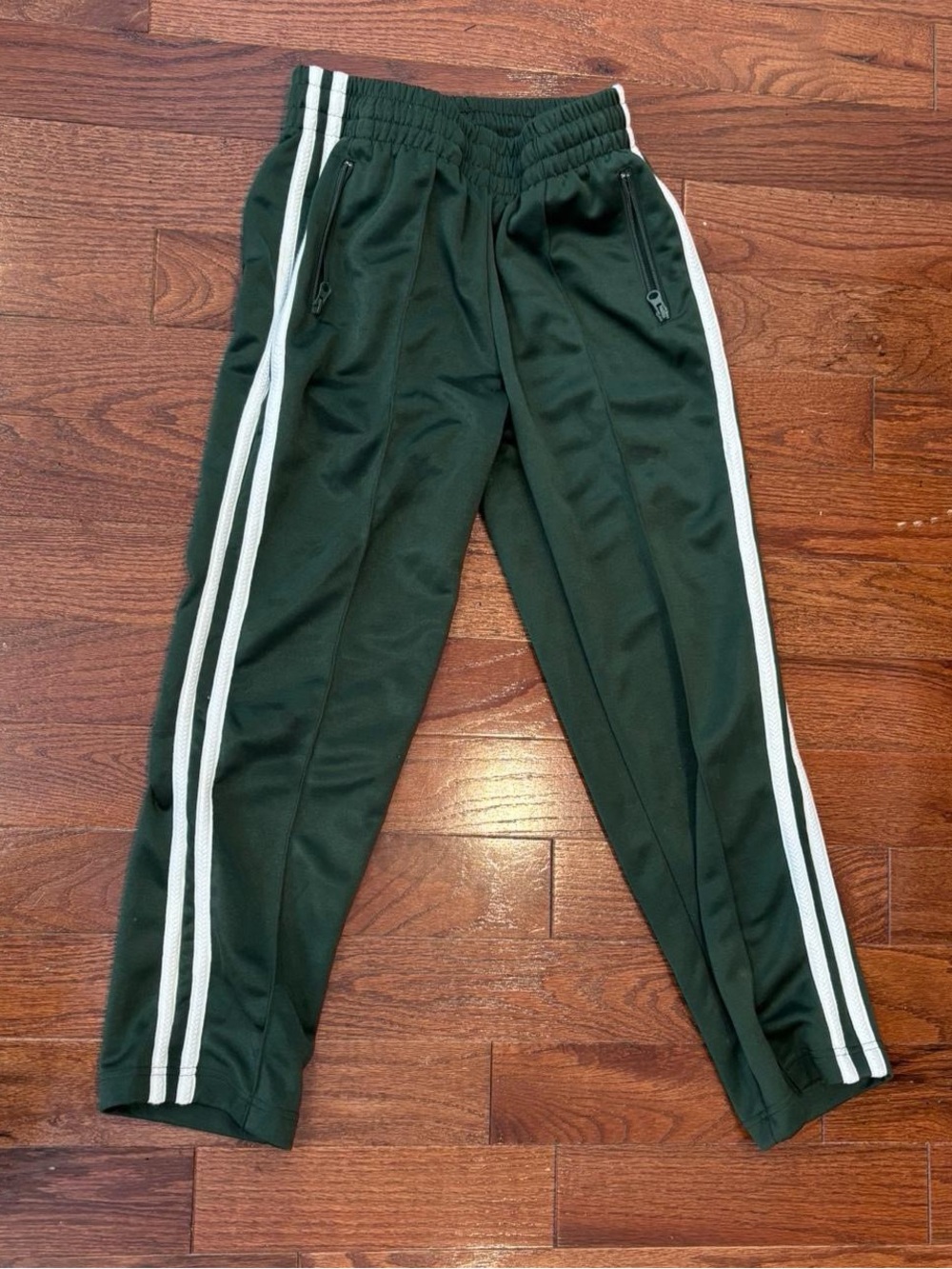 BDG Dark Green Track Joggers with White Side Stripes
